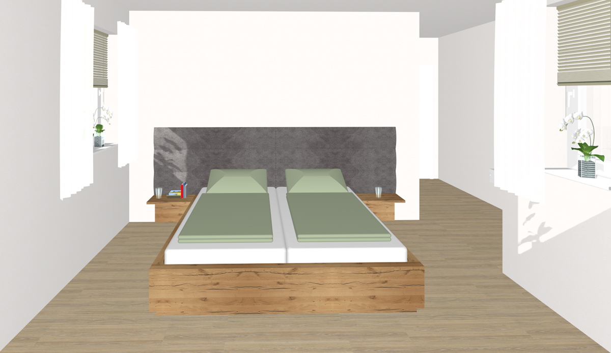 Schlafzimmer mit Ankleide-Bereich in Perg