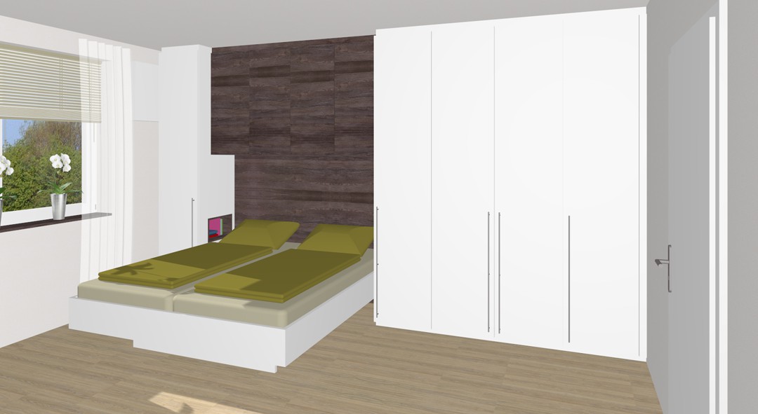 Schlafzimmer mit Stauraum-Lösung in Linz